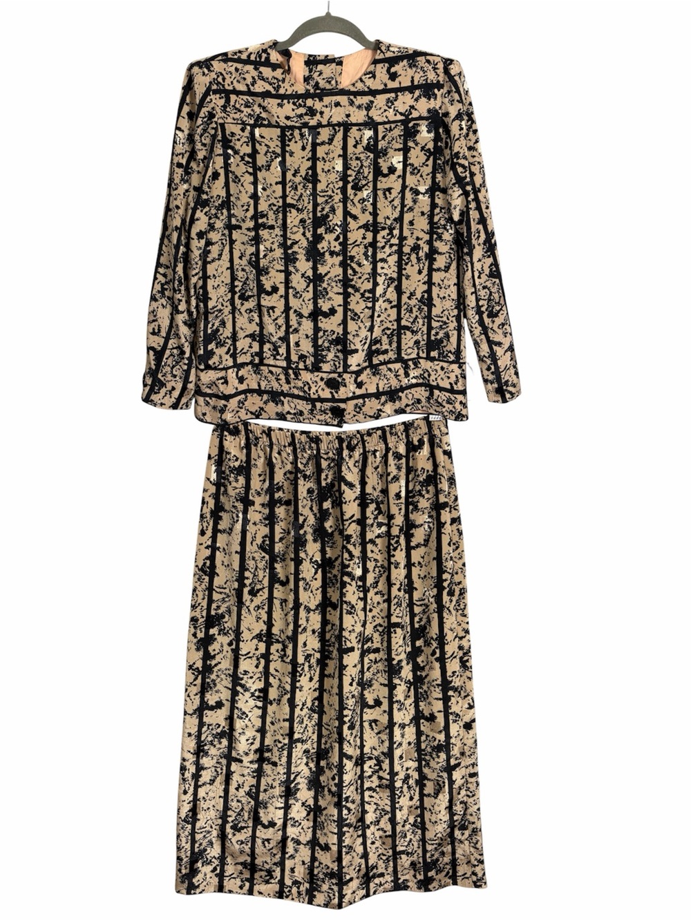 Vintage Lady Carol Petites 2 Piece Skirt Set Abstract Print XS/S